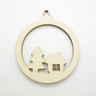 Ξύλινο Χριστουγεννιάτικο διακοσμητικό στολίδι έλατο