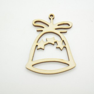 Ξύλινο Χριστουγεννιάτικο στολίδι καμπάνα με αστεράκια