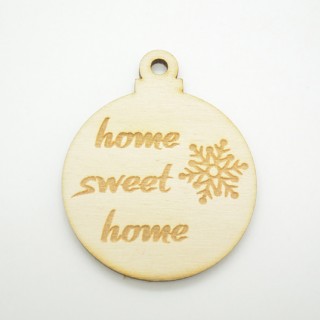 Ξύλινο Χριστουγεννιάτικο στολίδι home sweet home