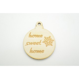 Ξύλινο Χριστουγεννιάτικο στολίδι home sweet home