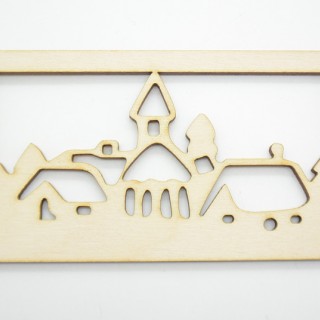 Ξύλινο Διακοσμητικό χιονισμένη πολιτεία