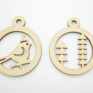 Ξύλινο Χριστουγεννιάτικο διακοσμητικό στολίδι διπλό