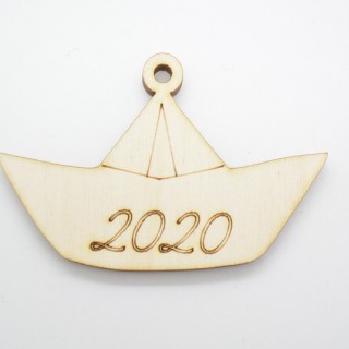 Ξύλινο Χριστουγεννιάτικο διακοσμητικό καραβάκι 2026