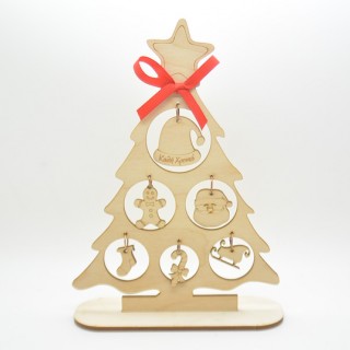 Χριστουγεννιάτικο Αναμνηστικό δεντράκι με στολίδια