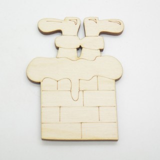 Ξύλινη Διακοσμητική χριστουγεννιάτικη καμινάδα